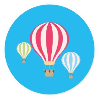 Hot Air Balloons Design Classic Round Sticker