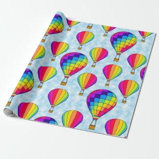 Hot Air Balloons Rainbow Colors
