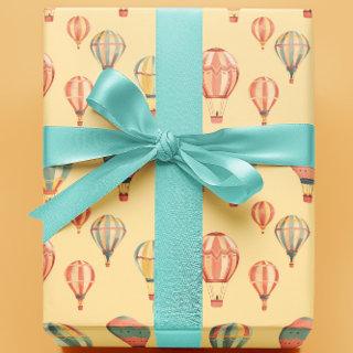 Hot Air Balloons Yellow Baby Shower