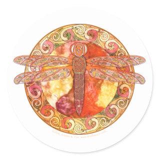 Hot Celtic Dragonfly Classic Round Sticker