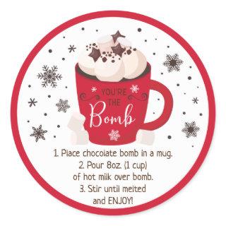 Hot Chocolate Bomb Hot Cocoa Bomb Instruction Classic Round Sticker