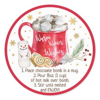 Hot Chocolate Bomb Hot Cocoa Bomb Instruction Classic Round Sticker