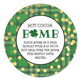 Hot Chocolate Bomb St Patricks Cocoa Bomb Classic Round Sticker
