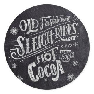 Hot Cocoa Bar Chalkboard Classic Round Sticker