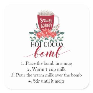 Hot Cocoa Bomb Christmas Sticker directions