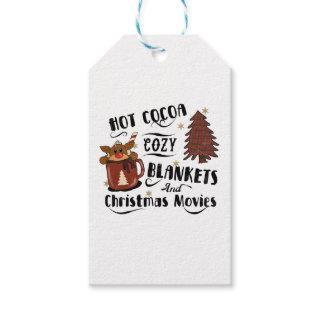 Hot Cocoa Cozy Blankets And Christmas Movies Cute  Gift Tags