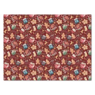 Hot Cocoa Gingerbread Cookies Rustic Christmas Tissue Paper