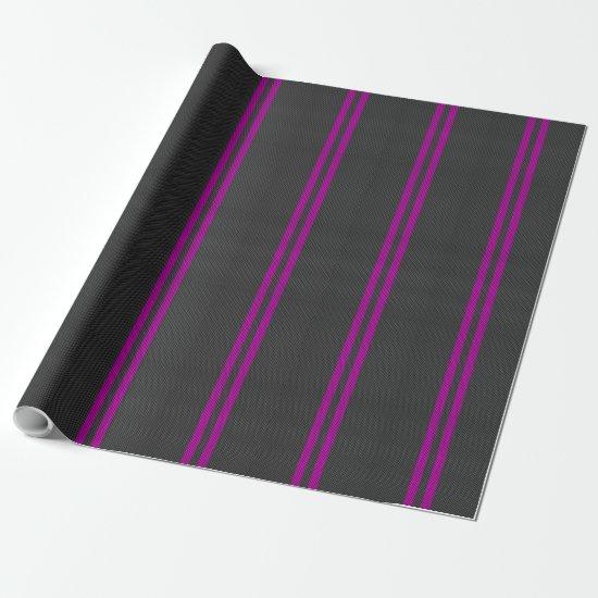 Hot Fuchsia Pink Racing Stripes Carbon Fiber Style