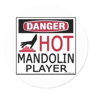 Hot Mandolin Player Classic Round Sticker
