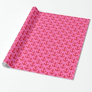 Hot Pink #2, Red Anchors Pattern