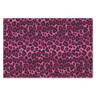 Hot Pink and Black Leopard Animal Print Tissue Paper