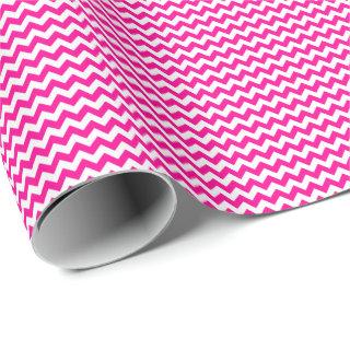 Hot Pink and White Small Chevron