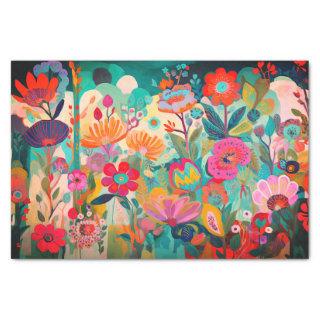 Hot Pink Color Flower Abstract Painting Decoupage Tissue Paper
