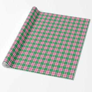 Hot Pink Emerald Forest Green Plaid Tartan