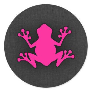 Hot Pink Frog Classic Round Sticker