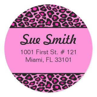 Hot pink leopard print address labels (#LABL 018)