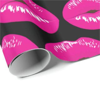Hot Pink Lips Glamorous Illustration Pattern