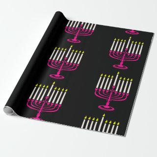 hot pink menorah hanukkah purim