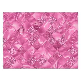 Hot Pink Multi-Texture Square Weave Pattern Tissue Paper