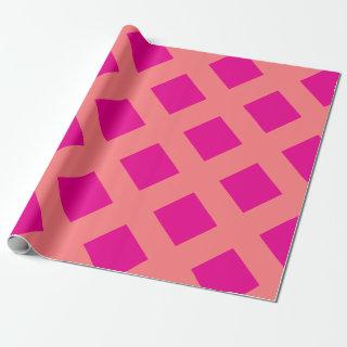 Hot Pink Orange Checker Patterns Boho Colorful
