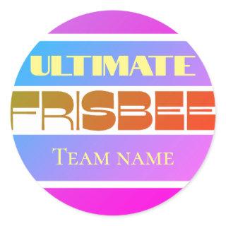 Hot pink purple personalizable Frisbee  Classic Round Sticker