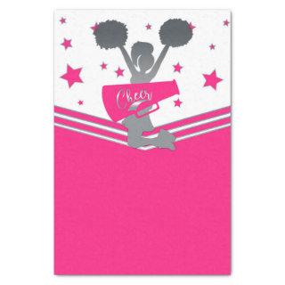 Hot Pink & White Stars Cheer Cheer-leading Party Tissue Paper
