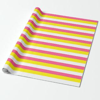 Hot Pink, Yellow and White Stripes