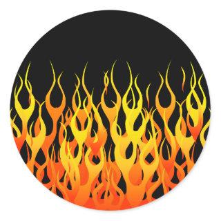 Hot Racing Flames Graphic Classic Round Sticker
