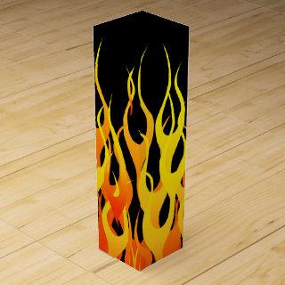 Hot Racing Flames Graphic Wine Gift Box
