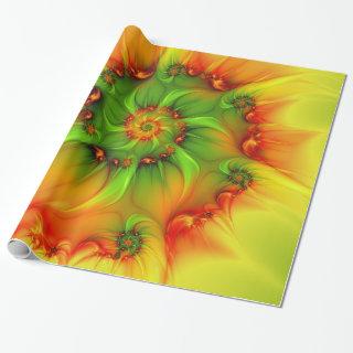 Hot Summer Green Orange Abstract Colorful Fractal