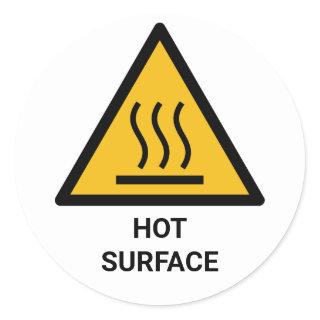 Hot Surface Warning, Extreme Heat Caution Classic Round Sticker