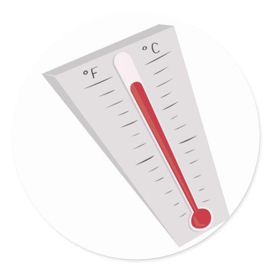 Hot Thermometer Classic Round Sticker