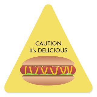 Hotdog picture triangle sticker