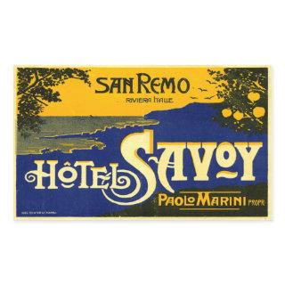 Hotel Savoy (San Remo Italy) Rectangular Sticker