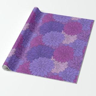 Hothouse Dahlias Purple Floral Print