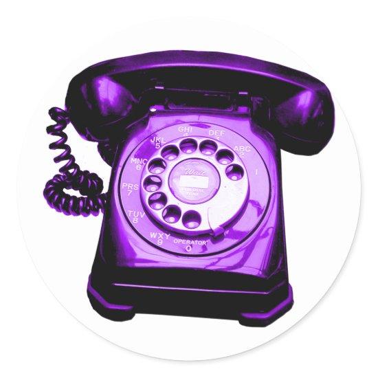 Hotline Purple Classic Round Sticker