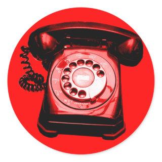 Hotline Red Classic Round Sticker