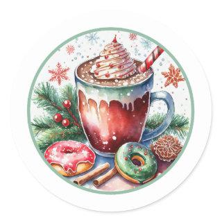 Hott Coco w/ Donuts Christmas Stickers
