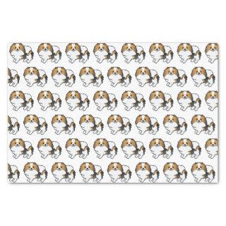 Hound Tricolor Pomeranian Cute Cartoon Dog Pattern Tissue Paper