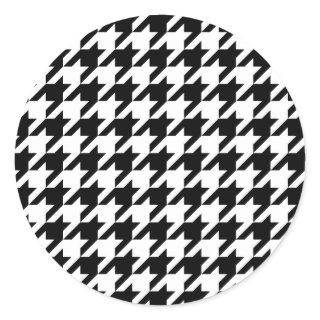 Houndstooth - Customize Background Color Classic Round Sticker