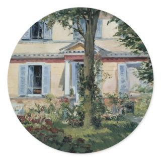 House at Rueil by Edouard Manet, Vintage Fine Art Classic Round Sticker