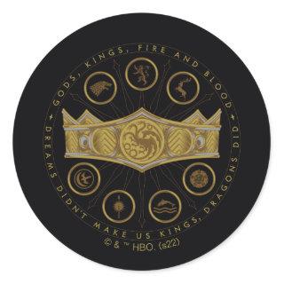 HOUSE OF THE DRAGON | Seven Kingdoms Crown Graphic Classic Round Sticker