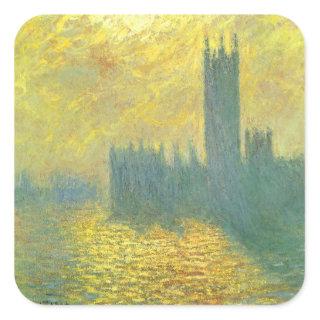 Houses of Parliament, Stormy Sky by Claude Monet Square Sticker