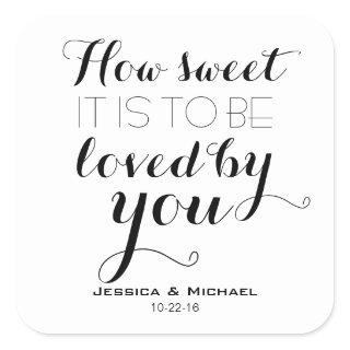 How sweet it is custom wedding candy buffet favor  square sticker