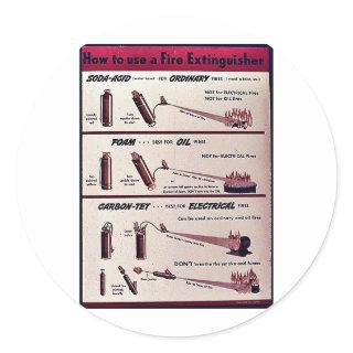 How To Use A Fire Extinguisher Classic Round Sticker