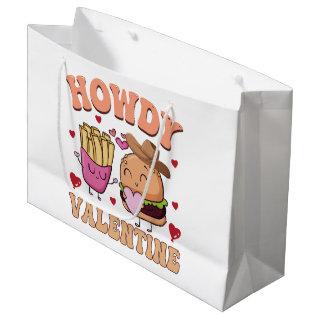 Howdy Valentine Chips And Burger Hat Large Gift Bag