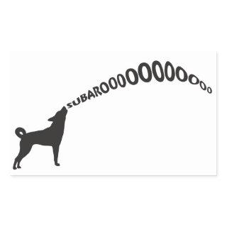 Howling Subaru Dog Rectangular Sticker