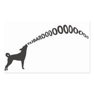 Howling Subaru Dog Rectangular Sticker