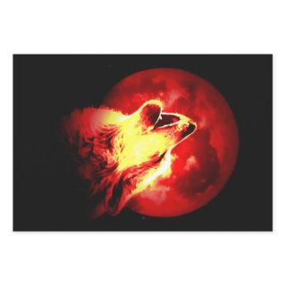 Howling Wolf at Red Night Matte  Sheets