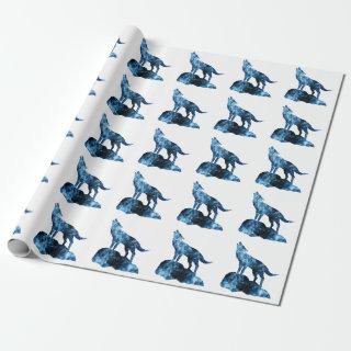 Howling Wolf blue sparkly smoke silhouette